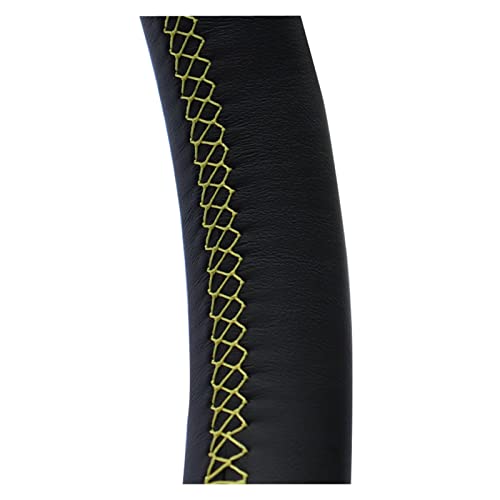 SQOFJGIGN Lenkradabdeckung Handgenähter Schwarzer Echtleder-Lenkradbezug Für Z4 Für E85 (Roadster) 2003 2004 2005 2006 2007 2008 Lenkradbezug(Yellow Thread) von SQOFJGIGN