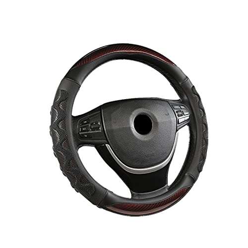 SQOFJGIGN Lenkradabdeckung Lenkradabdeckung Aus 5D-Carbonfaser 38 cm Universelle Atmungsaktive Textur rutschfeste Lenkradabdeckung rutschfest Lenkradbezug(Braun 1St) von SQOFJGIGN