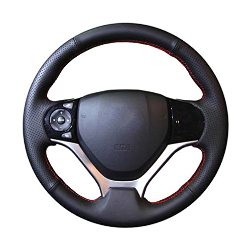 SQOFJGIGN Lenkradabdeckung Lenkradabdeckung Kunstleder Schwarz Lenkradabdeckung Für Civic Für Civic 9 2012 2013 2014 2015 Lenkradbezug(Blue Thread) von SQOFJGIGN