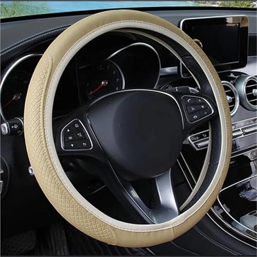 SQOFJGIGN Lenkradhülle Atmungsaktive rutschfeste Lenkradabdeckung Aus Leder Für Mercedes Für Benz W204 W203 W205 W210 W211 W202 Auto-Styling Lenkradschutz(Beige) von SQOFJGIGN