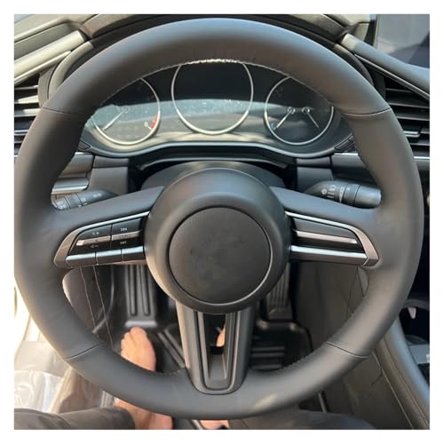 SQOFJGIGN Lenkradschoner Auto-Lenkrad-Geflechtabdeckung Für Mazda 3 Für Axela 2019 2020 Für CX-30 2020 Für MX-30 2020 DIY Auto-Innenausstattung Auto Lenkradbezug(Orange Thread) von SQOFJGIGN
