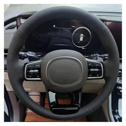 SQOFJGIGN Lenkradschoner Auto-Lenkrad-Geflechtabdeckung Handnähen Für Kia Für Carnival IV 2021-2023 Auto-Innenausstattung Lenkwickel Auto Lenkradbezug(Yellow Thread) von SQOFJGIGN