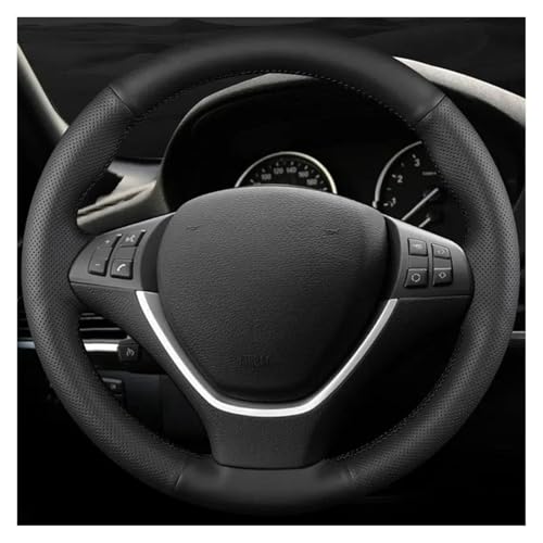 SQOFJGIGN Lenkradschoner Auto-Lenkradabdeckung Aus Echtem Leder Für E70 X5 2008-2013 Für E71 X6 2008-2014 Auto-Innenausstattung Auto Lenkradbezug(Brown Thread) von SQOFJGIGN