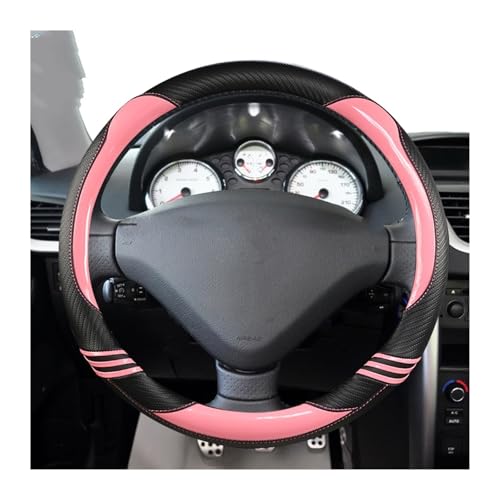 SQOFJGIGN Lenkradschoner Auto-Lenkradabdeckung Für Peugeot 207 2006 2007 2008 2009 2010 2011 2012 2013 2014 Auto-Innenausstattung Auto Lenkradbezug(Pink) von SQOFJGIGN