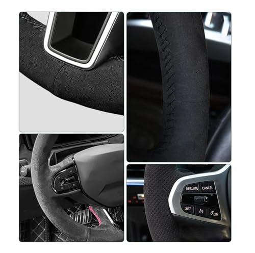 SQOFJGIGN Lenkradschoner DIY Auto Lenkradbezug Wildleder Für Civic 10. Generation 2016 2017 2018 Auto-Innenausstattung Lenkwickel Auto Lenkradbezug(Green Thread) von SQOFJGIGN