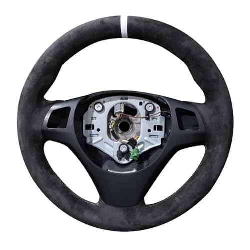 SQOFJGIGN Lenkradschoner Für M3 E90 E91 E92 E93 E87 E81 E82 E88 X1 E84 Auto-Lenkrad-Geflechtabdeckung Anti-Rutsch-Wildleder Auto Lenkradbezug(Red Thread) von SQOFJGIGN