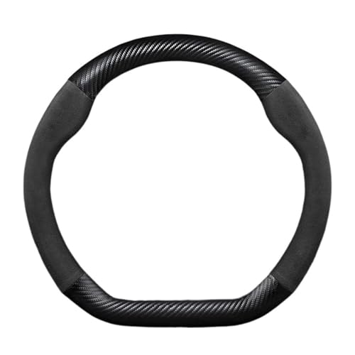 SQOFJGIGN Lenkradschoner Für MG 3 5 6 HS ZS EV MG3 3SW MG5 MG6 MG7 ZR EHS GT EZS Autolenkradabdeckung Anti-Rutsch-Lenkradabdeckung Dekorationszubehör Auto Lenkradbezug(D Fiber Black) von SQOFJGIGN