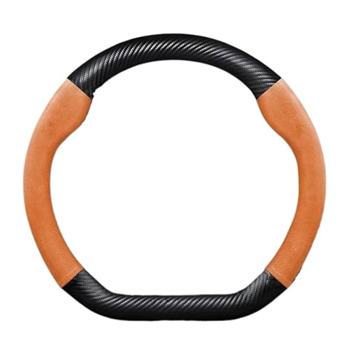 SQOFJGIGN Lenkradschoner Für MG 3 5 6 HS ZS EV MG3 3SW MG5 MG6 MG7 ZR EHS GT EZS Autolenkradabdeckung Anti-Rutsch-Lenkradabdeckung Dekorationszubehör Auto Lenkradbezug(D Fiber Orange) von SQOFJGIGN