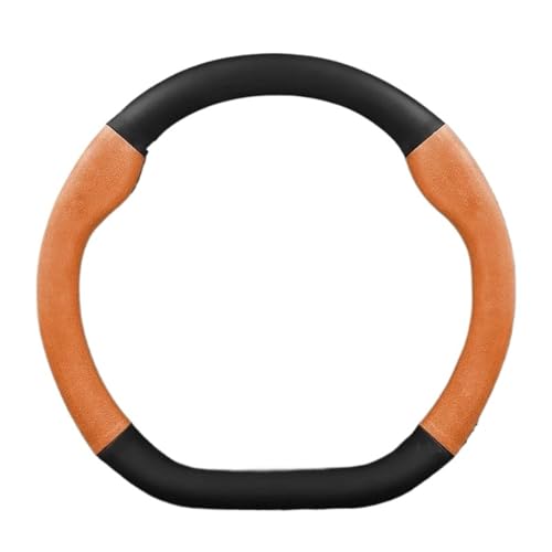SQOFJGIGN Lenkradschoner Für MG 3 5 6 HS ZS EV MG3 3SW MG5 MG6 MG7 ZR EHS GT EZS Autolenkradabdeckung Anti-Rutsch-Lenkradabdeckung Dekorationszubehör Auto Lenkradbezug(D Leather Orange) von SQOFJGIGN