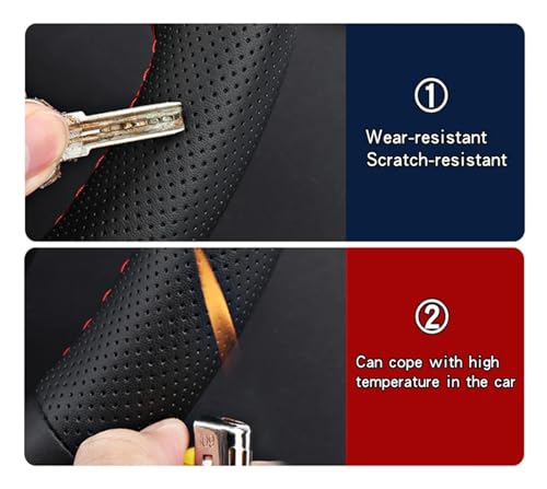 SQOFJGIGN Lenkradschoner Für Suzuki Für Swift Für Alto Für Tianyu Mikrofaser-Leder DIY Auto Lenkrad Geflecht Abdeckung Auto-Innenausstattung Auto Lenkradbezug(Red Blue Thread) von SQOFJGIGN