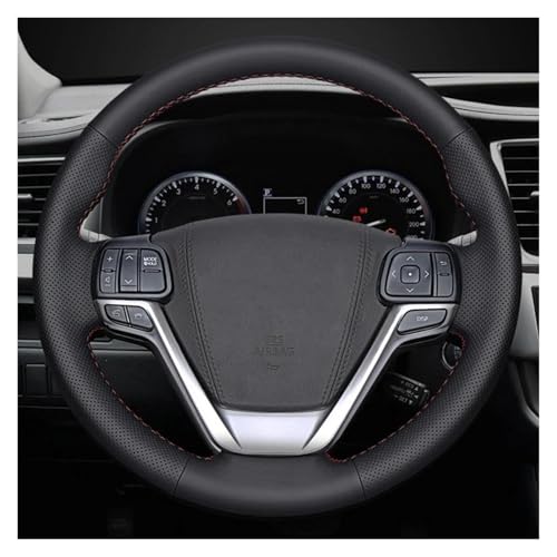SQOFJGIGN Lenkradschoner Für Toyota Für Highlander 2014 2015 2016 2017 2018 2019 Auto Lenkrad Abdeckung Auto Innen Zubehör Lenkung Wrap Auto Lenkradbezug(Orange Thread) von SQOFJGIGN