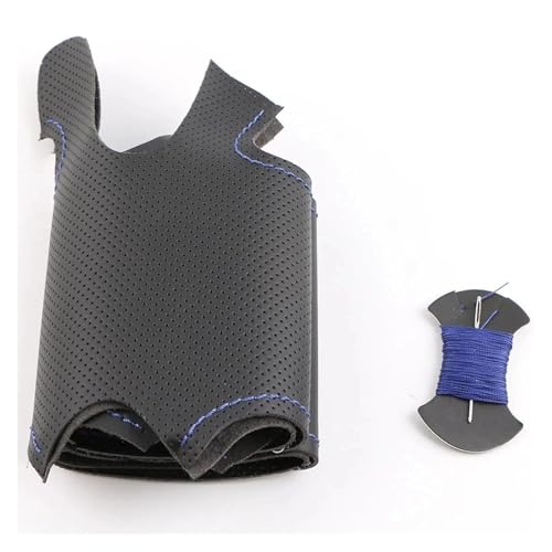 SQOFJGIGN Lenkradschoner Für Volvo S80 XC70 S60 XC90 DIY Auto Lenkrad Abdeckung Leder Geflecht Für Lenkrad Auto Lenkradbezug(Blue Thread) von SQOFJGIGN
