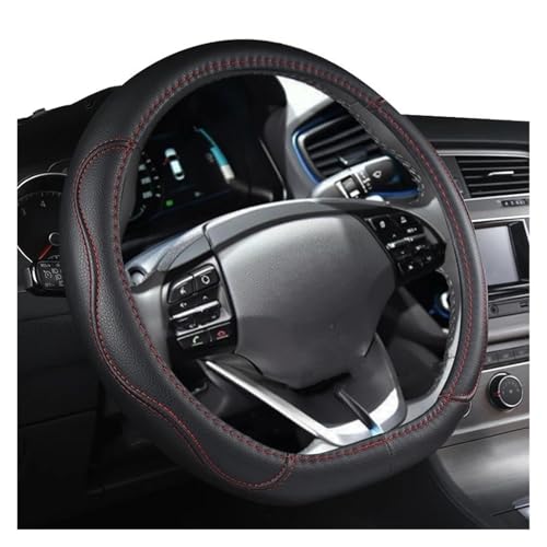 SQOFJGIGN Lenkradschoner Lenkradbezug D-Form Für Hyundai Für Ioniq 2016 2017 2018 2019 2020 2021 2022 PU-Leder Auto-Styling Autoschutz Auto Lenkradbezug(Red Thread) von SQOFJGIGN