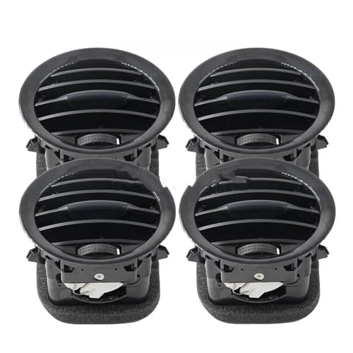 SQOGJSGZ Klimaanlage Entlüftung Für Opel ADAM Für Corsa D MK3 Für Vauxhall 13417363 2201099 Schwarz/Chrom A/C Air Vent Abdeckung Outlet Grille Passt Klimaanlagendüsen(4PCs Black) von SQOGJSGZ
