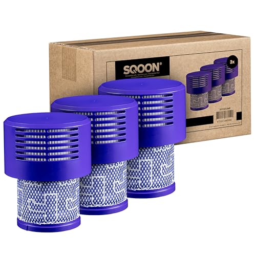 SQOON® Filterset geeignet für Dyson V10/V11, 3 Pack Vakuumfilter Ersatz für Für Dyson Filter 969082-01 Animal Torque Drive Cyclone Extra Pro Staubsauger, Für Dyson v11 Ersatzteile von SQOON