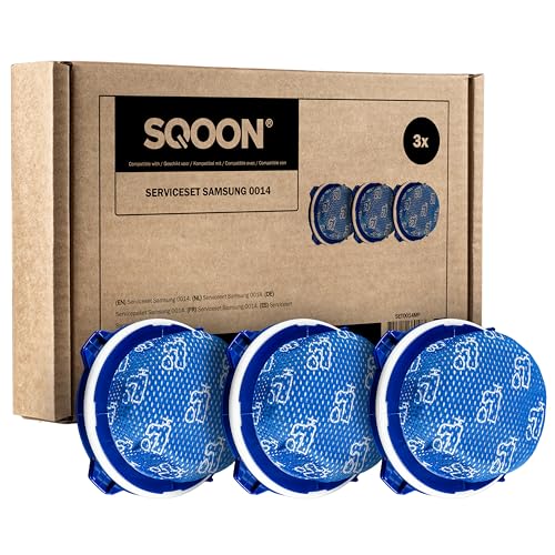 SQOON® Filterset geeignet für Samsung Jet Staubsauger DJ97-02649B, Ersatzfilter für Entspricht dem Modell, Ersetzt Motor- und Ausblasfilter für optimale Staubaufnahme, 3 stück von SQOON