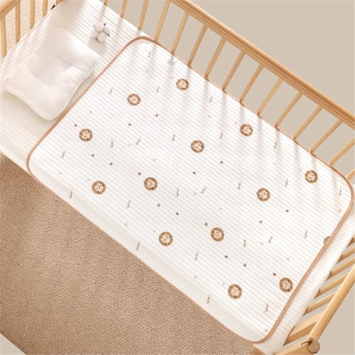 SQOYEI Baumwolle Weich Inkontinenz Bettunterlage für Die Menstruation, Bettunterlage Wasserdicht Verdickt Atmungsaktiv Inkontinenzunterlage Waschbar Wiederverwendbar(100 * 150cm,Lion) von SQOYEI