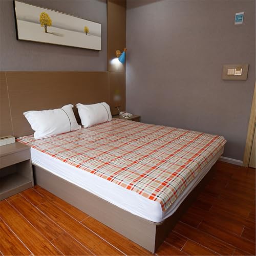 SQOYEI Bettlägerige Inkontinenz Bettunterlage Verdickt Wachstuch Inkontinenzauflage für Haustiere, Rutschfest Inkontinenzunterlage Waschbar Sozialhilfeeinrichtung(200x280cm,Orange) von SQOYEI