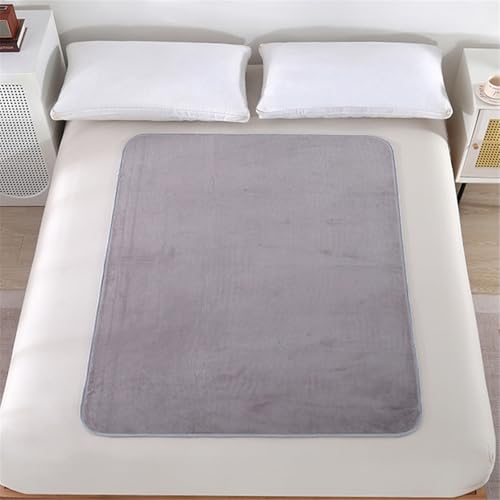 SQOYEI Große Größe Eis-Seide Inkontinenzunterlage Waschbar, Senioren Sommer Atmungsaktiv Inkontinenz Bettunterlage für Hotels, Pflegeheime Inkontinenzauflage(Gray,150 * 200cm) von SQOYEI