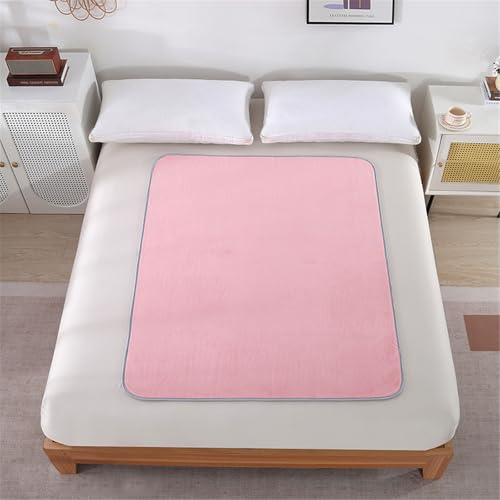 SQOYEI Große Größe Eis-Seide Inkontinenzunterlage Waschbar, Senioren Sommer Atmungsaktiv Inkontinenz Bettunterlage für Hotels, Pflegeheime Inkontinenzauflage(Pink,180 * 200cm) von SQOYEI
