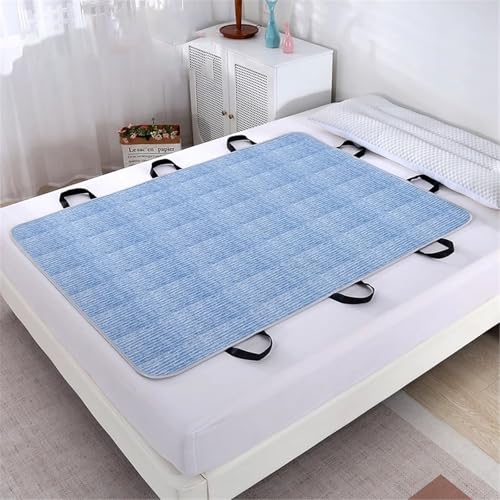 SQOYEI Inkontinenzunterlage Waschbar Auslaufsicher Bettunterlage Wasserdicht Mit Verstärkten Griffen, Inkontinenz Bettunterlage für Wohnmobile(Blau,110x150cm) von SQOYEI