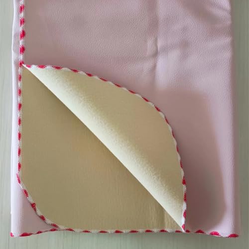 SQOYEI Leder Inkontinenzunterlage Waschbar Doppelseitig Inkontinenz Bettunterlage, 4 Jahreszeiten Inkontinenzauflage für Wohnungen, Schlafsäle(Pink,200x180cm) von SQOYEI