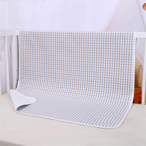 SQOYEI Sommer Kühle Empfindung Waschbare Inkontinenz Stuhlauflage, Baumwolle Hohe Saugfähigkeit Inkontinenzunterlage Waschbar Wiederverwendbar Inkontinenz Bettunterlage(Blau,50 * 70) von SQOYEI