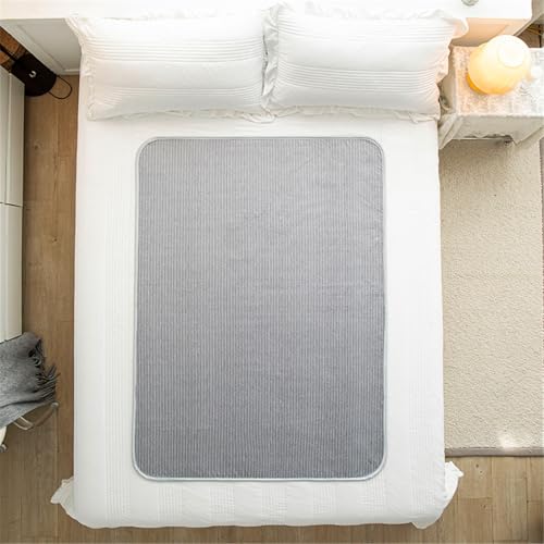 SQOYEI Sommer Leicht Inkontinenz Bettunterlage, Eis-Seide Inkontinenzauflage Atmungsaktiv Auslaufsicher Inkontinenzunterlage Waschbar, Senioren(Gray,120x200cm) von SQOYEI