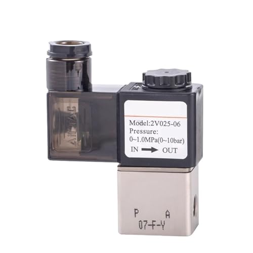 2V Series Fluid Controlvalve 2/2Way 2V025-06/2V025-08 Controls Solenoid Valve AC/DC 12V 24V 110V 220V(2V025-06,DC 12V) von SQSKSSWOB