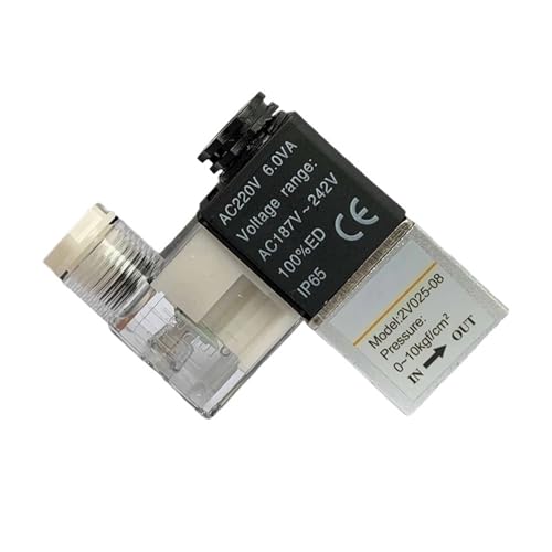 2V025-08 2V025-06 1/4 1/8 For Air Solenoid Valve Pneumatic Control Valves Normally Closed DC 12V 24V 220V 110V 2 Way 2 Position(2V025-08,DC24V) von SQSKSSWOB
