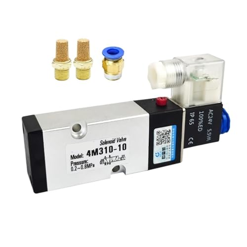 4M310-10 5 way 2 Position Inner Guard Plate Connection Solenoid Air Valve G3/8" AC220V DC24V Electronic Switch Battery Air Valve(With 6mm fittings,AC110V) von SQSKSSWOB