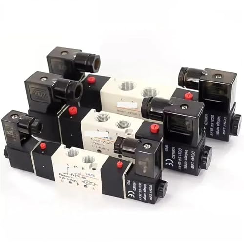 4V120-06 4V220-08 4V320-10 4v420-15 Magnetventil Luftventil Zwei Position Fünf Weg Umkehr Ventil 12V 24V 110V 220V(4V220-06,AC220V) von SQSKSSWOB