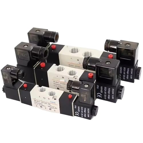 4V120-06 4V220-08 4V320-10 4v420-15 Solenoid Valve Air Two Position Five Way Reversing 12V 24V 110V 220V(DC12V) von SQSKSSWOB