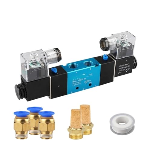 4V220-08 Doppelspulen-pilotgesteuertes elektrisches 2-Positionen-5-Wege-Pneumatik-Magnetventil(4V220-08 AC220V,With 6mm fitting) von SQSKSSWOB