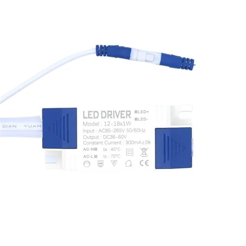 LED Power Supply Driver 1W 3W 4W 7W 8W 12W 18W 25W 36W 300mA Lighting Transformers For LED Power Light Panel Light Downlight DIY(12-18W DC36-60V) von SQSKSSWOB