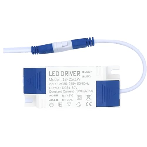 LED Power Supply Driver 1W 3W 4W 7W 8W 12W 18W 25W 36W 300mA Lighting Transformers For LED Power Light Panel Light Downlight DIY(18-25W DC54-80V) von SQSKSSWOB