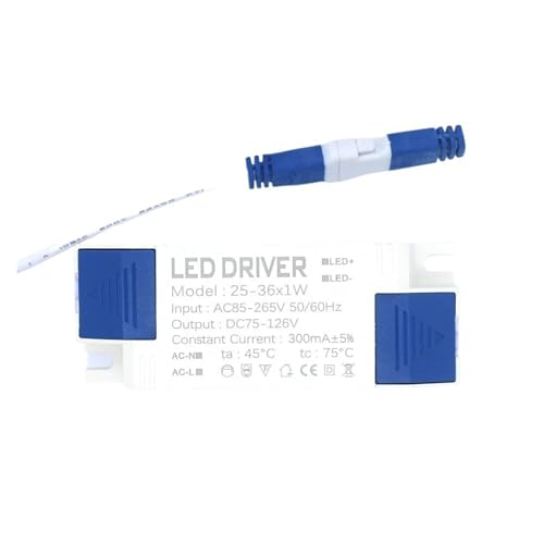 LED Power Supply Driver 1W 3W 4W 7W 8W 12W 18W 25W 36W 300mA Lighting Transformers For LED Power Light Panel Light Downlight DIY(25-36W DC75-126V) von SQSKSSWOB