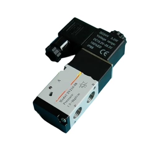 Pneumatisches 3-Wege-Luftmagnetventil 1/4 Zoll BSP 3V210-08 24 V DC 12 V 110 V AC 220 V 3V110-06 3V310-10 3V410-15 3/2(Grey) von SQSKSSWOB