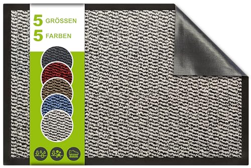 SQUATCH® | Eingangsmatte für den Innenbereich | Strapazierfähige und rutschfeste Fußmatte | Absorbiert Wasser und nimmt Schmutz auf | Leicht zu reinigen | Spectrum-Kollektion (Grau, 40x60cm) von SQUATCH