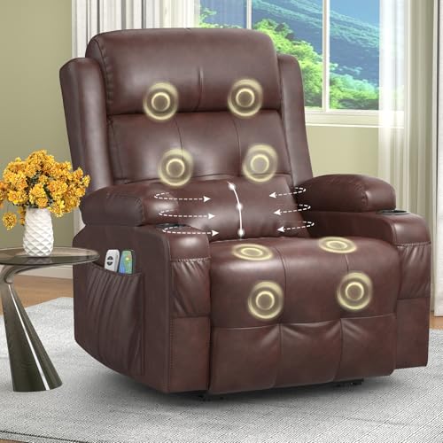 SQUEBILIFE Relaxsessel Fernsehsessel Elektrisch Verstellbar Massagesessel mit Wärmefunktion Liegefunktion Fußteil, 2 Seitentaschen Getränkehalter, TYP C & USB-Anschlüsse, TV Sessel für Wohnzimmer von SQUEBILIFE
