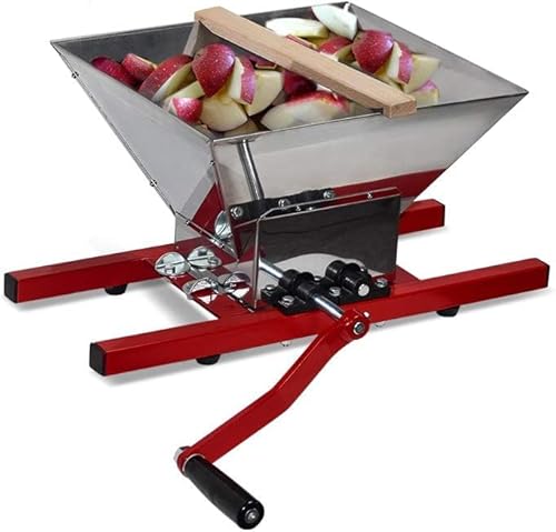 7L Obstmühle Edelstahl Apfelpresse Traubenmühle Maischemühle Fruchtbrecher Pulper Mühle mit Handkurbel für Apfelwein von SQUEEZE master