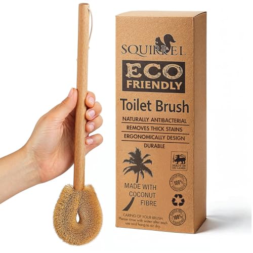 Umweltfreundliche WC-Reinigungsbürste aus Holz – Zero-Waste Toilettenschüsselbürste und Reiniger, 100% biologisch abbaubar von SQUIRREL
