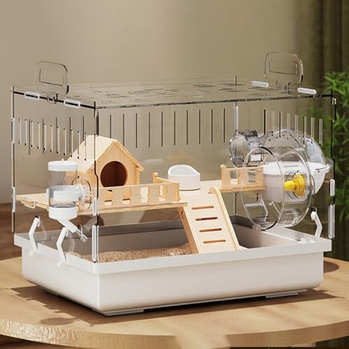 Hamsterkäfig, Hamsterhaus, Kleintierkäfig Breite Tür mit Komplettem Zubehör für Ziermäuse, Hamstergehege, Zwerghamster und Rennmäuse(A) von SQUZO