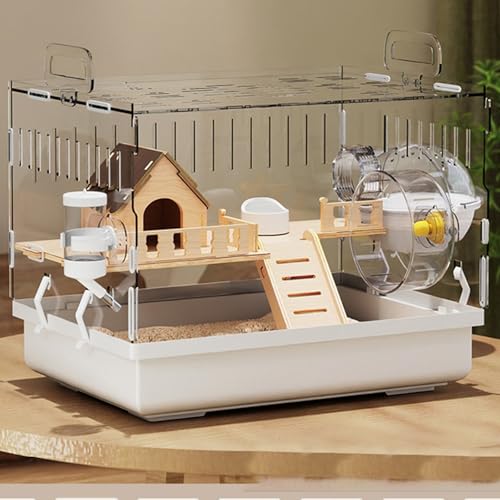 Hamsterkäfig, Hamsterhaus, Kleintierkäfig Breite Tür mit Komplettem Zubehör für Ziermäuse, Hamstergehege, Zwerghamster und Rennmäuse(B) von SQUZO