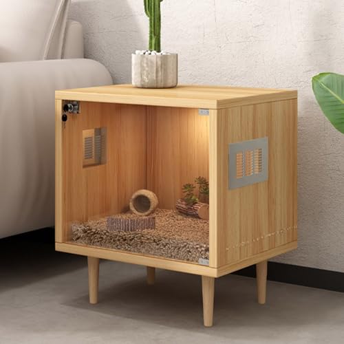 Hamsterkäfig, Meerschweinchenkäfig Aus Holz mit TrennwäNden, Leicht Zu Reinigen Geeignet für Viele Haustiere - Abgebildetes Zubehör Nicht Im Lieferumfang Enthalten(Yellow,40 * 40 * 58cm) von SQUZO