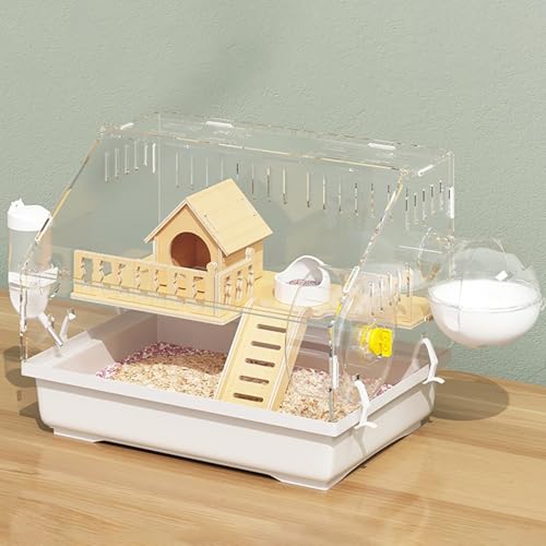 Hamsterkäfig mit Zubehör, Hamsterhaus, 6-Teilig, Inklusive 12 cm Laufrad, 80-Ml-Trinkflasche, Futternapf, Kabine und Externer Toilette Hamsterkäfig mit Zubehör, Hamsterhaus, 6-Teilig, Inklusive 12 cm Laufrad, 80-Ml-Trinkflasche, Futternapf, Kabine und Externer Toilette von SQUZO
