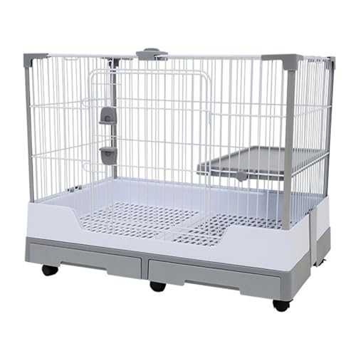 Meerschweinchenkäfig, Doppellagiger Kaninchenkärig, Innen- und AußEngehege Mit Sicherheitsmatten und Netz für Kleintiere(Gray) von SQUZO