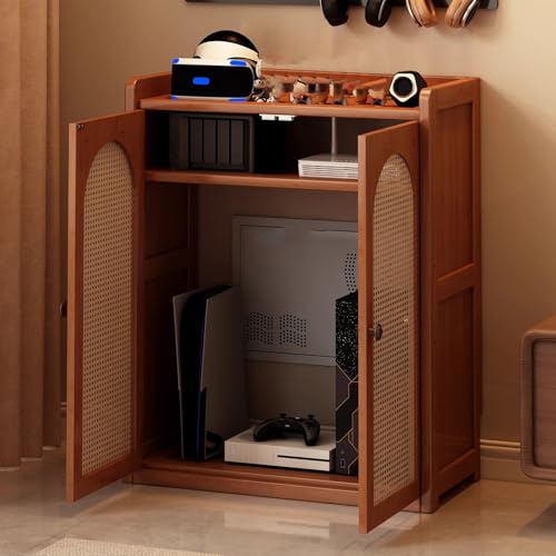 SQUZO Router Aufbewahrungsbox, Steckdosenleiste und Kabelmanagement-Organizer, Router-Schrank mit Stabilen Beinen, für BüRo und Zuhause(60 * 25 * 82.5cm) von SQUZO