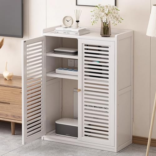 SQUZO Router Verstecken, Router Aufbewahrungsbox Bodenstehende Router-Aufbewahrungsbox, Stabile Beine, Vormontierte Sockelleiste für Stabilität Im Büro Und Zuhause(White,59 * 25 * 67cm) von SQUZO