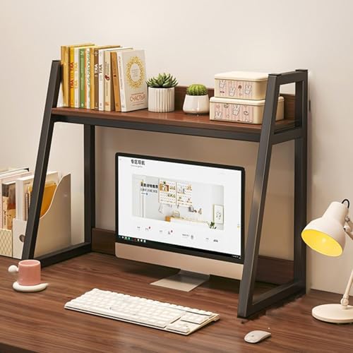 SQUZO Schreibtisch-Bücherregal, Organizer für Büroschreibtische, Mehrzweck-Schreibtischregal Aus Holz, BüRo-Aufbewahrungsregal Holz mit 50 cm Hoher Ablagefläche, für Homeoffice(Brown) von SQUZO